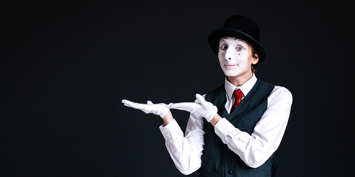 Mime suiveur pour soirée de Noël d'entreprise !